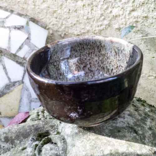 Teeschale, ø10cm, Höhe 6cm, Hasenfellglasur, 65€