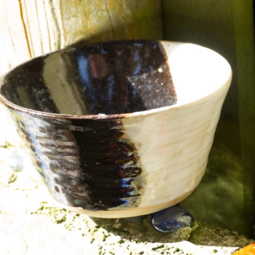 Teeschale, Temmoku/Shino, ø11cm, Höhe 6cm, 50€