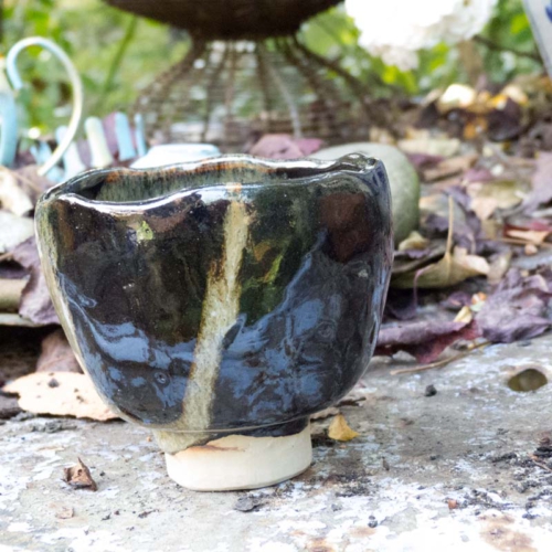 Teeschale, Hasenfellglasur, ø9cm, Höhe 8cm, 80€