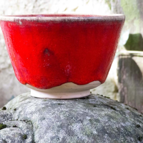 Teeschale, feuerrot, ø9,5cm, Höhe 6cm, 45€