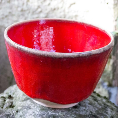 Teeschale, feuerrot, ø9,5cm, Höhe 6cm, 45€