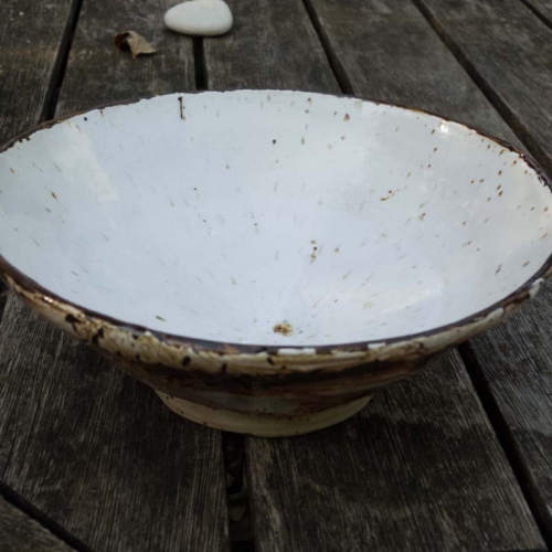 obere Schale, transparent mit Eisenoxidmuster, ø 17cm, Höhe 6,8cm, 35€