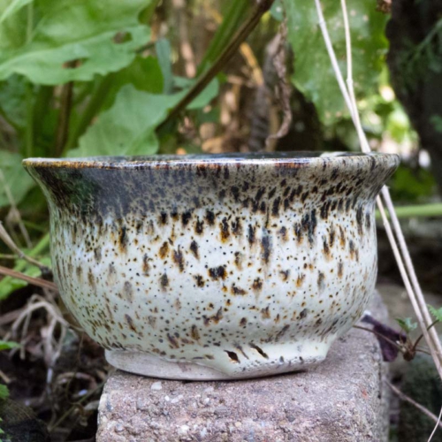 Schale, Hasenfell mit Blau, ø 11cm, Höhe 8,5cm, 40€