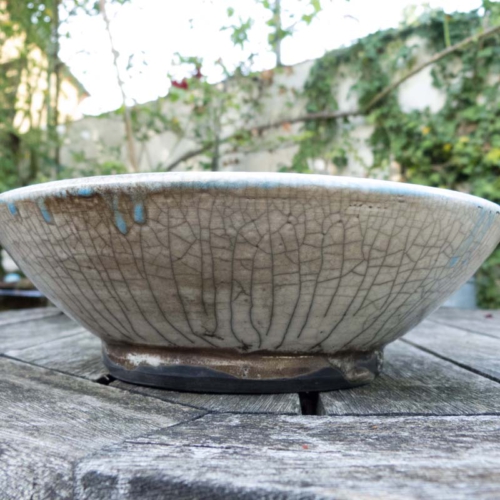 Kintsugischale, Rakubrand, ø 22cm, Höhe 7cm, 50€