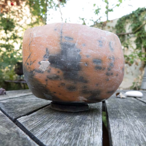 Handgeformte Schale 2, Rakubrand, ø 12,5cm, Höhe 9,5cm, 50€