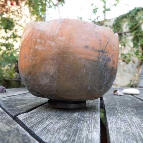 Handgeformte Schale 2, Rakubrand, ø 12,5cm, Höhe 9,5cm, 50€