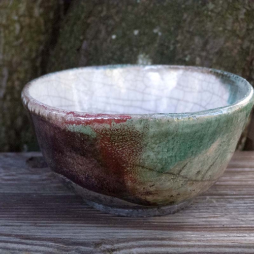 Rakutopf, transparent/türkis, ø 10cm, Höhe 5cm, 25€