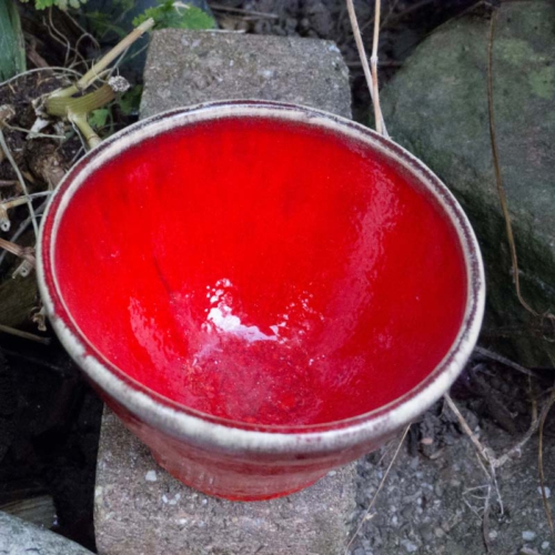 roter Topf, Fertigglasur, ø 11,5cm, Höhe 7cm, 15€
