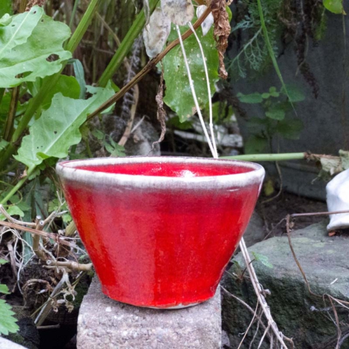 roter Topf, Fertigglasur, ø 11,5cm, Höhe 7cm, 15€