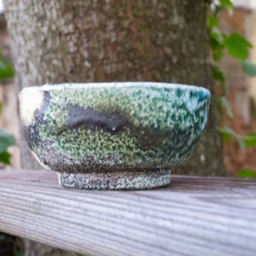 Experimentalbrand, weiss und Kupfergrün, ø 8,5cm, Höhe 4cm, 15€